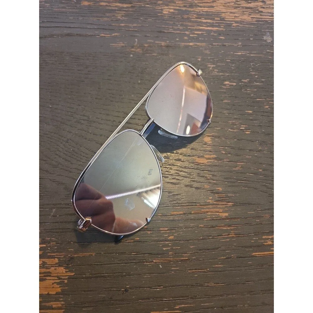 QUAY High Key Mini 126 Aviator Sunglasses Rose Gold Frame Gold Lens Oversized